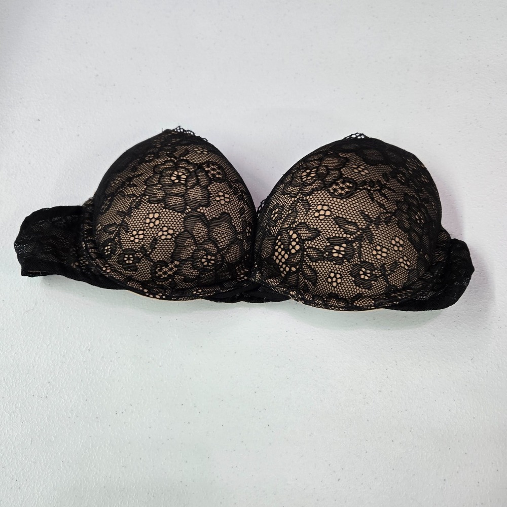 Ambrielleβ Women Bra 34B Black Lace Plunge Multi Way Underwire NO STRAPS